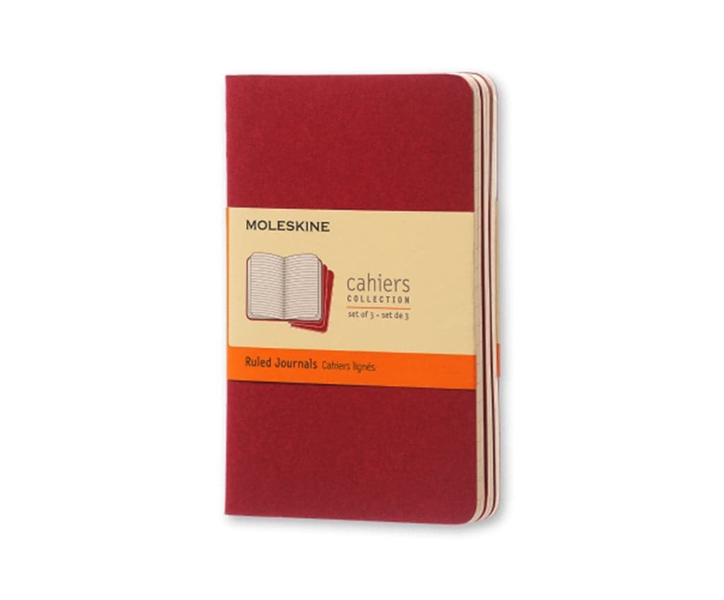 Moleskine Red Pocket Plain Cahier (Pack of 3) - The Journal Shop