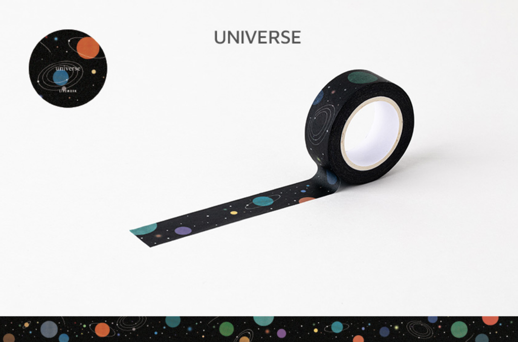 LIVEWORK LIFE & PIECES PAPER TAPE - 15MM - Universe - The Journal Shop