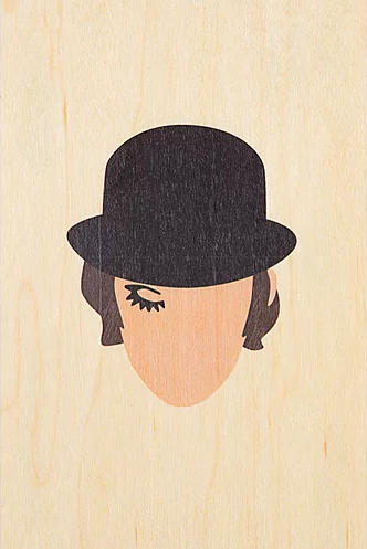 WOODHI Wooden Postcard - 70's Movie Icons Clockwork - The Journal Shop