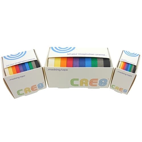 Cre8 Solid Coloured Masking Tape, Box of 10, 12mm - The Journal Shop