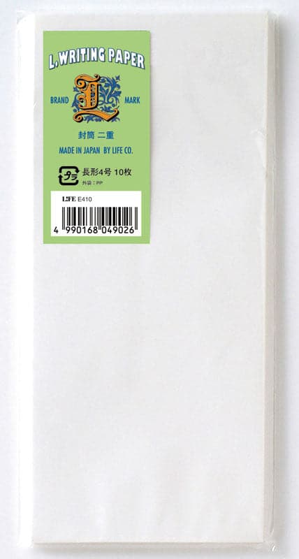 Life 'L brand' J Envelopes (9x21cm) -- Pack of 10 - The Journal Shop