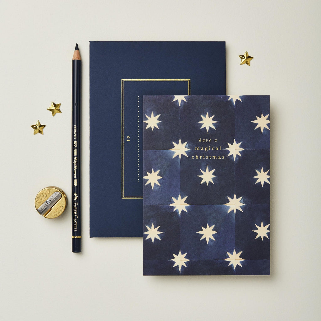 Wanderlust Navy Star Christmas Card - The Journal Shop