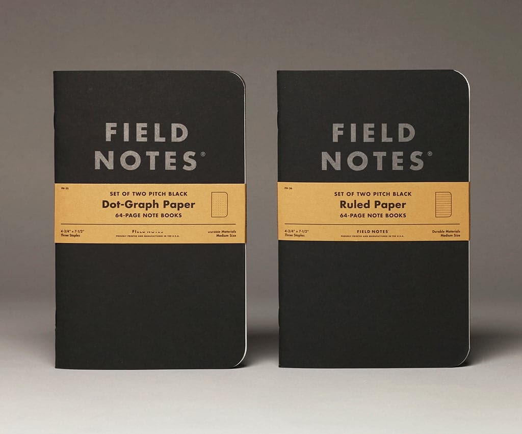 Field Notes 'Pitch Black' Notebook (A5, Pack of 2) - The Journal Shop