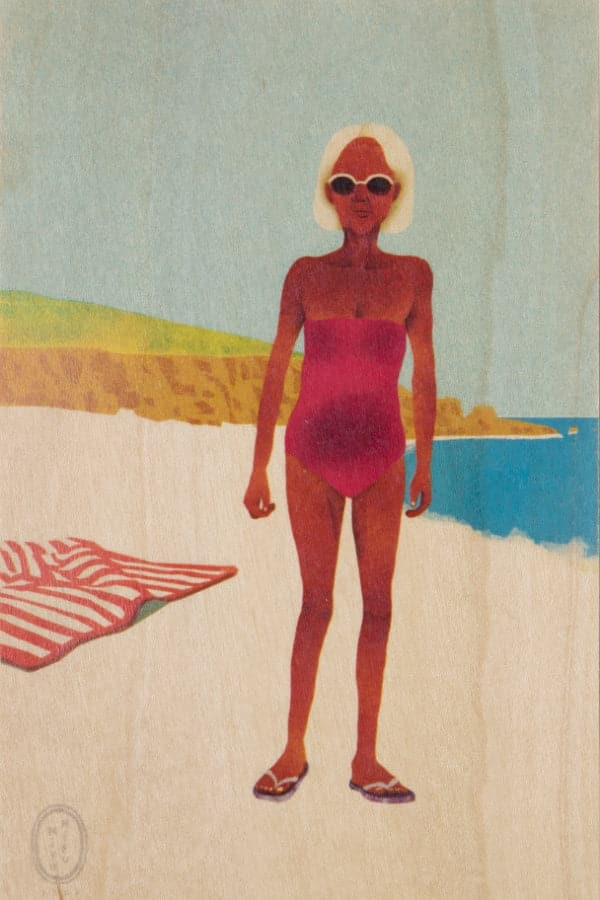 WOODHI Wooden Postcard - France Beach - The Journal Shop