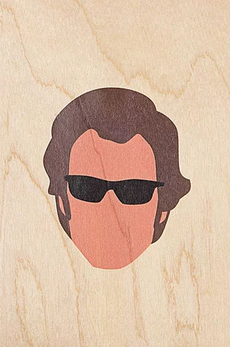 WOODHI Wooden Postcard - 70's Movie Icons Harry - The Journal Shop
