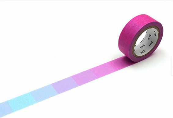 MT Masking Tape- Masking Tape Fluorescent Gradation Gradation Pink x Blue - The Journal Shop