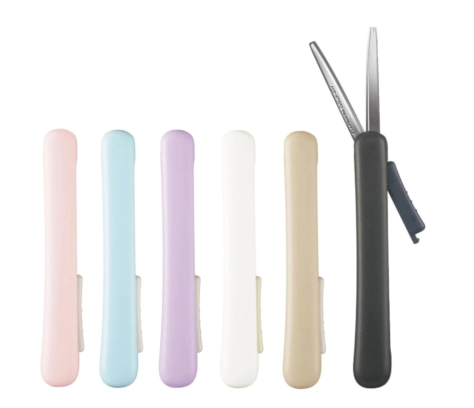 Kokuyo Saxa Poche Portable Scissors – Pen-Slide Design, 3D Stainless Blade, Glueless, Gray, Japan Import