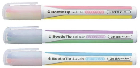 Kokuyo Beetle Tip Dual Colour Highlighter Pastels - The Journal Shop