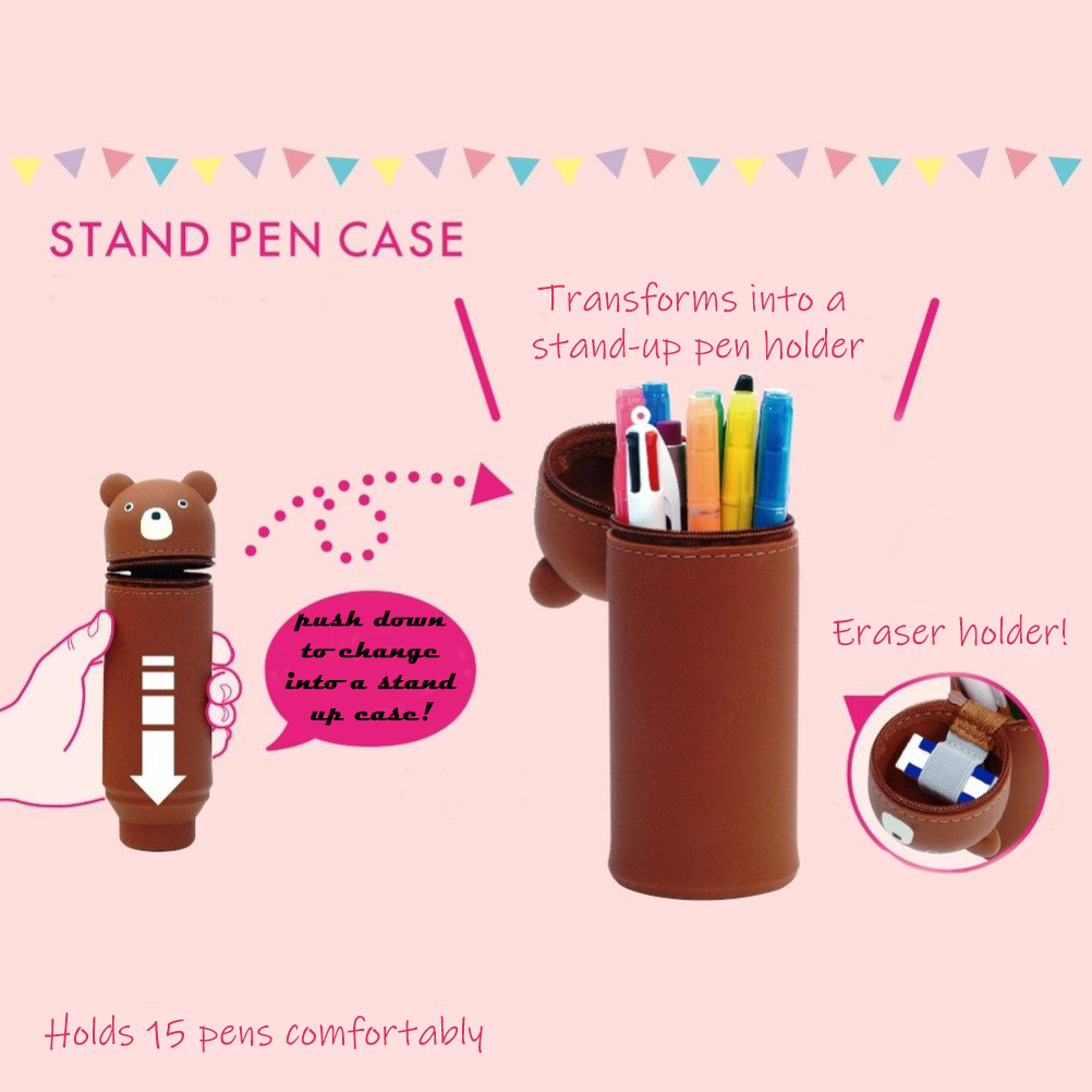 LIHIT LAB PuniLabo Stand Pen Case - Bear - The Journal Shop