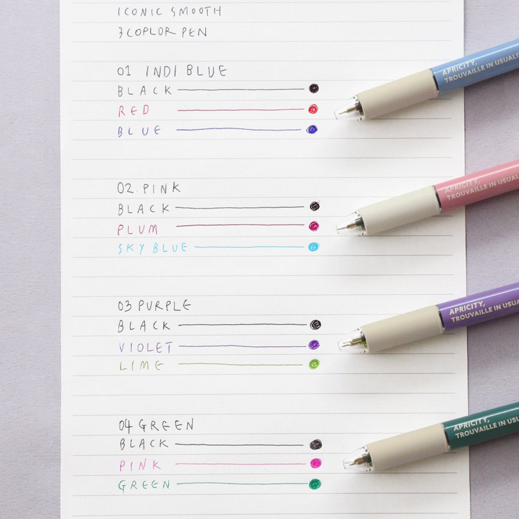 Iconic Smooth 3 Colour Pen [0.38mm] - The Journal Shop