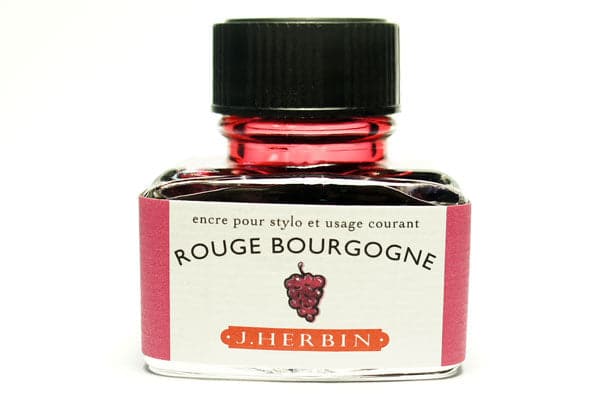J Herbin Fountain Pen Ink Bottle -- Rouge Bourgogne : Burgundy - The Journal Shop