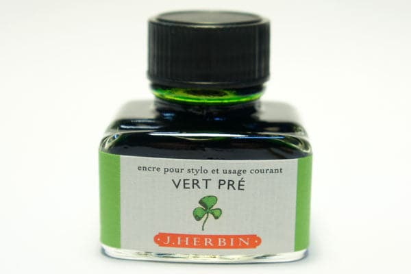 J Herbin Fountain Pen Ink Bottle -- Vert Pré : Prairie Green - The Journal Shop