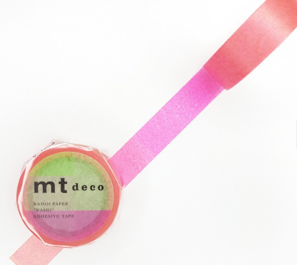 MT Masking Tape- Masking Tape Fluorescent Gradation Pink x Green - The Journal Shop