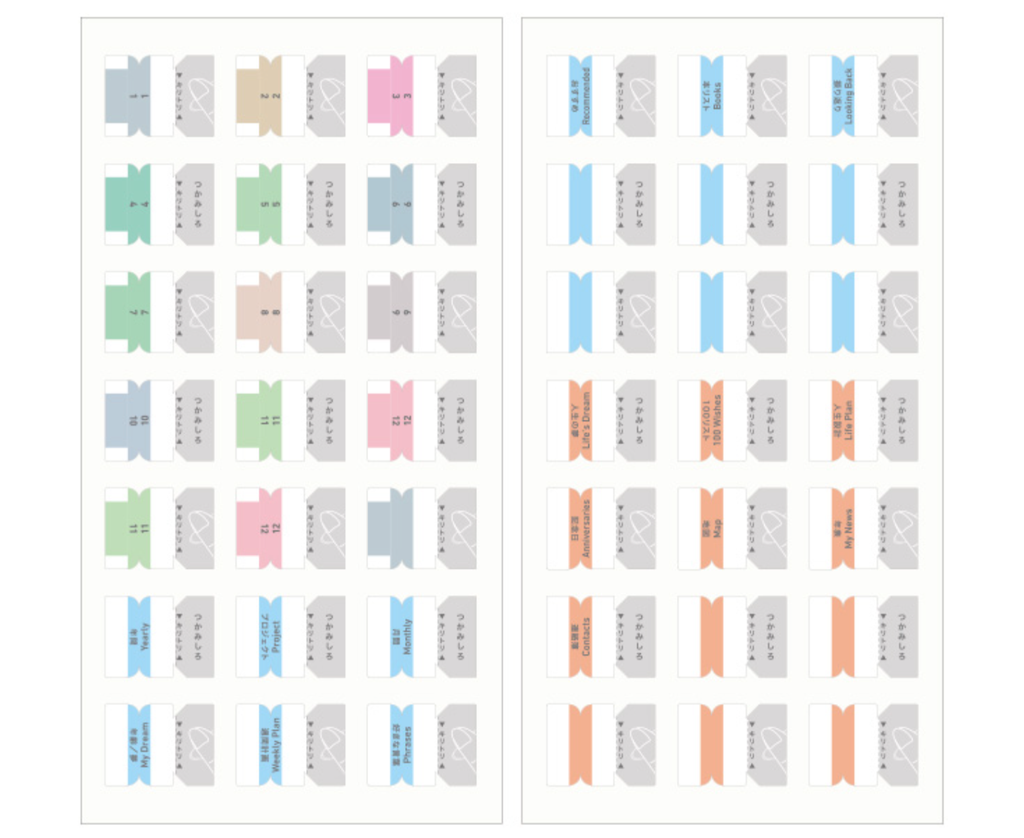 Kokuyo Jibun Tech Index Tabs - For Standard - The Journal Shop