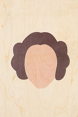 WOODHI Wooden Postcard - 70's Movie Icons Leia - The Journal Shop