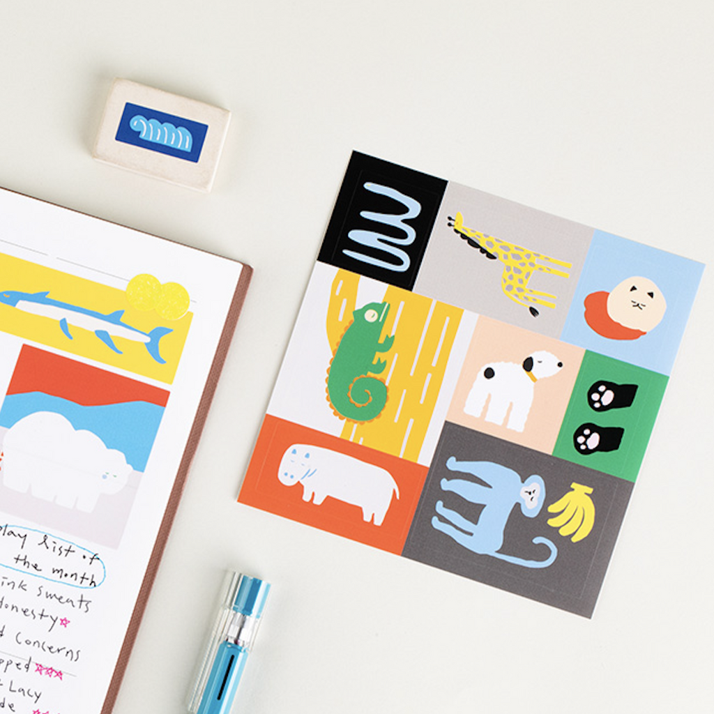 Livework Little Things Square Stickers - Little Animals - The Journal Shop