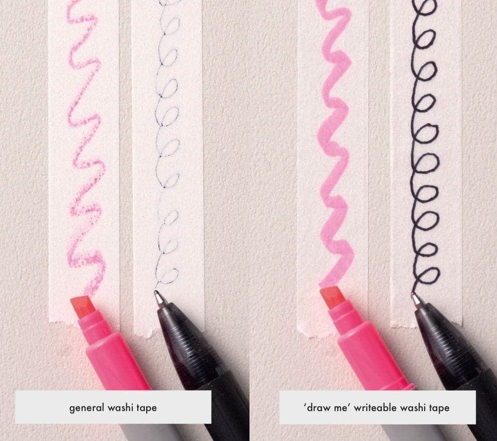 Mark's Tokyo Edge - Maste Draw Me Washi Tape - Pink Stripes - The Journal Shop