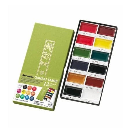 Kuretake GANSAI TAMBI Watercolour [12 colours] - The Journal Shop