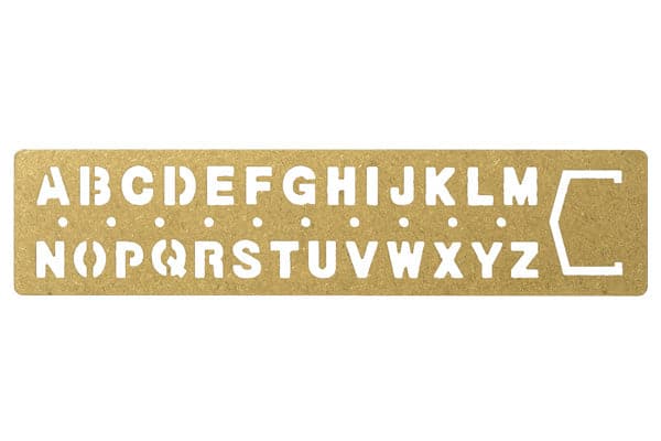 Traveler's Company BRASS Stencil Bookmark -- Alphabet - The Journal Shop