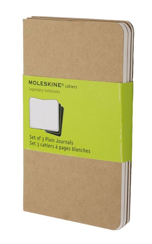 Moleskine Pocket Kraft Cahiers -- Plain - The Journal Shop