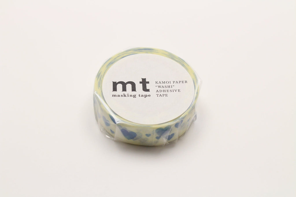 MT Washi Masking Tape -- Heart Stamp Blue - The Journal Shop