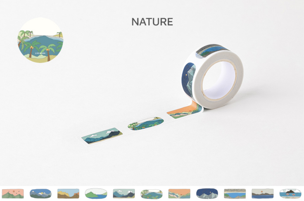 LIVEWORK LIFE & PIECES PAPER TAPE - 15MM - Nature - The Journal Shop