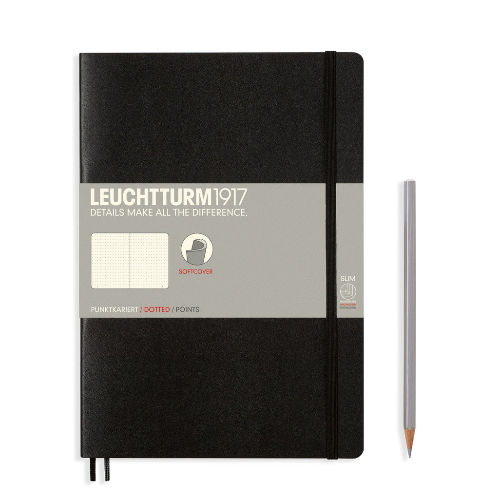Leuchtturm1917 Softcover Notebook B5 - Black - The Journal Shop