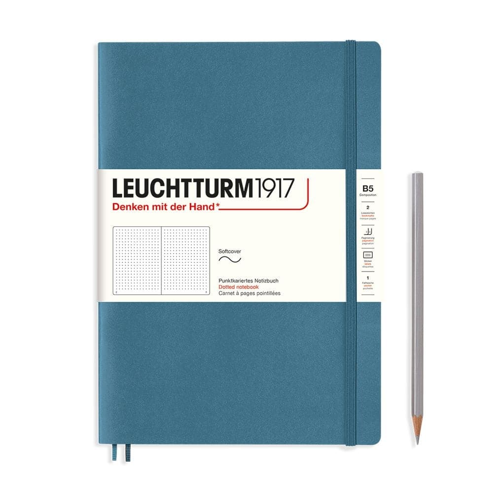 Leuchtturm1917 Softcover Notebook B5 - Stone Blue - The Journal Shop