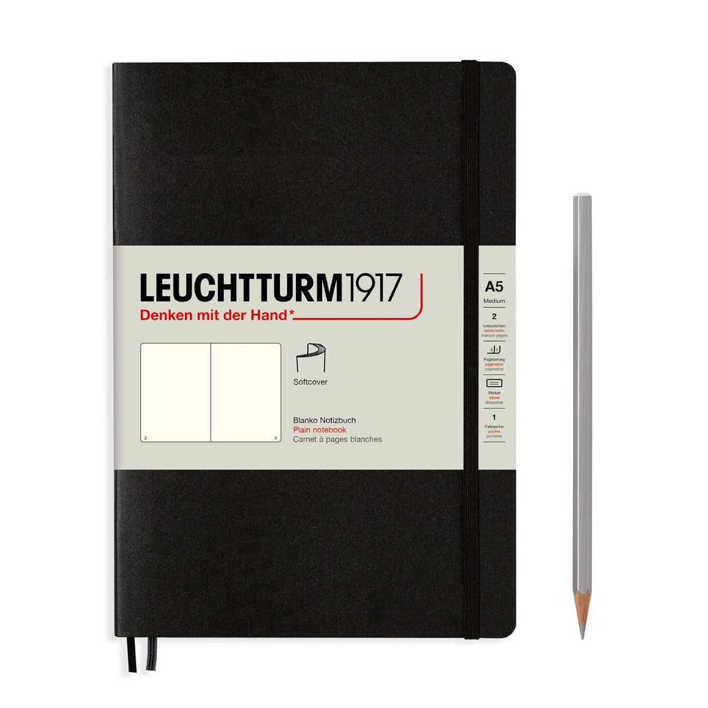 Leuchtturm 1917 Softcover A5 Notebook - Black - The Journal Shop