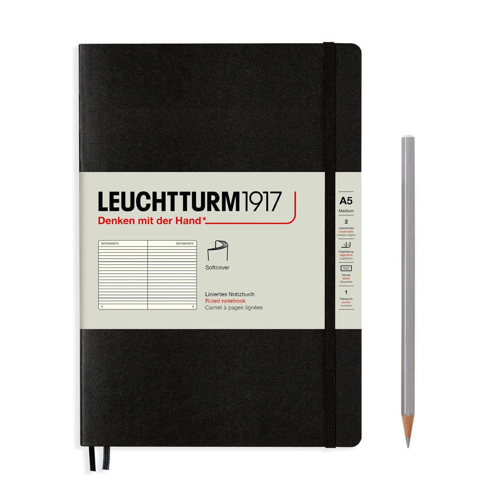 Leuchtturm 1917 Softcover A5 Notebook - Black - The Journal Shop