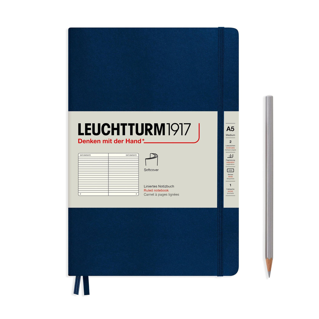 Leuchtturm 1917 Softcover A5 Notebook - Navy - The Journal Shop
