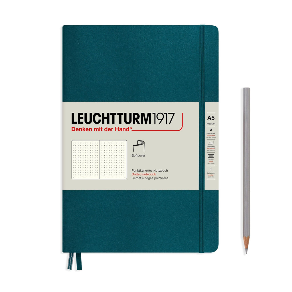 Leuchtturm 1917 Softcover A5 Notebook - Pacific Green - The Journal Shop