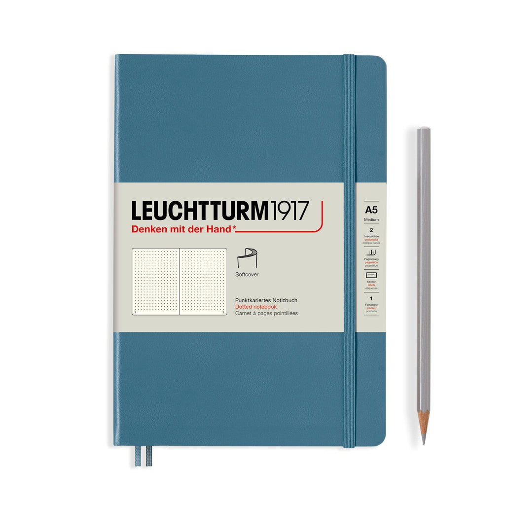 Leuchtturm 1917 Softcover A5 Notebook - Stone Blue - The Journal Shop