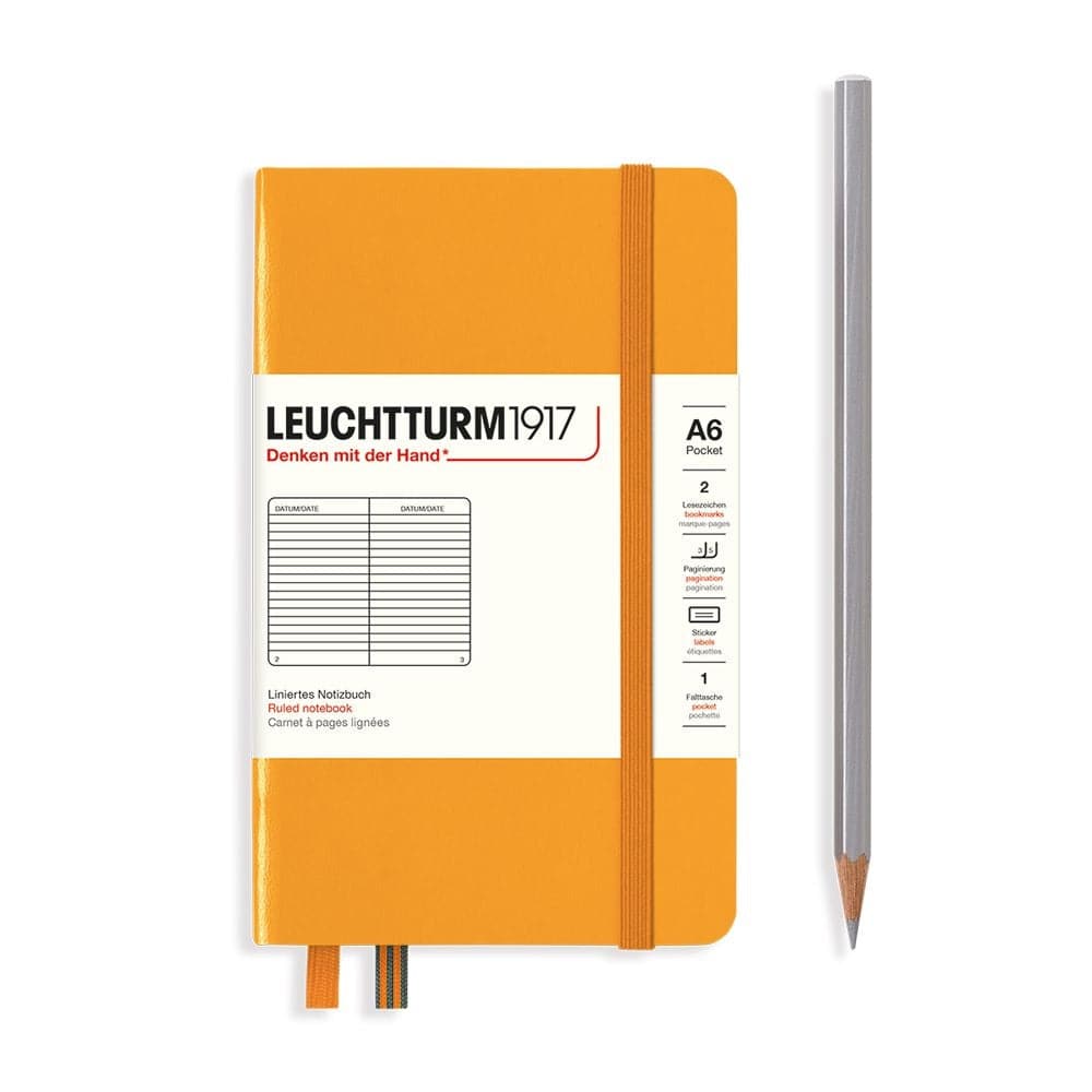 Leuchtturm 1917 Weekly Planner and Notebook 18 Months 2023 - 2024 A5 Rising  Sun Hard Cover