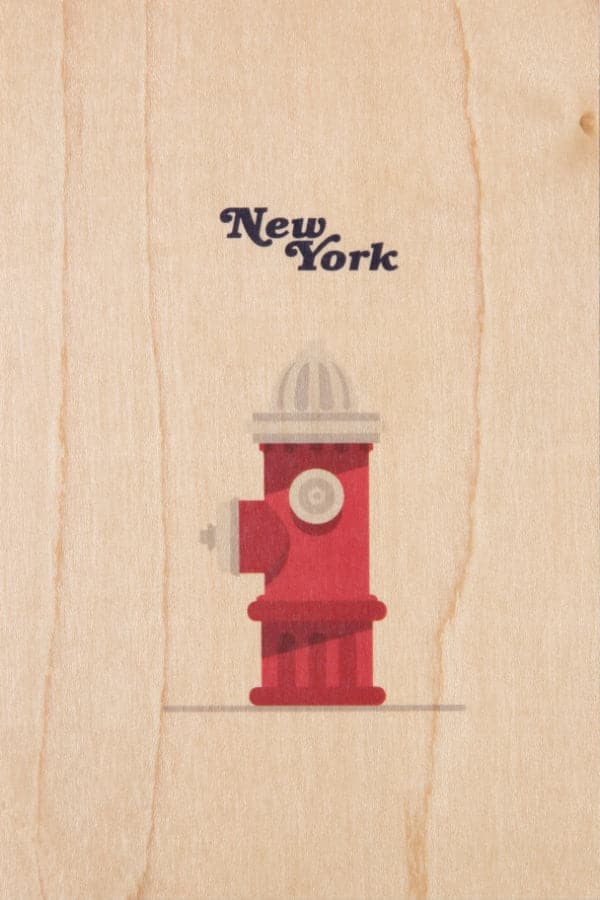 WOODHI Wooden Postcard - New York Fire Hydrant - The Journal Shop