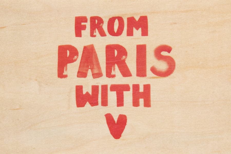 WOODHI Wooden Postcard - From Paris with Love - The Journal Shop