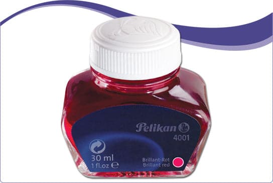 Pelikan 4001 Fountain Pen Ink -- Brilliant Red - The Journal Shop