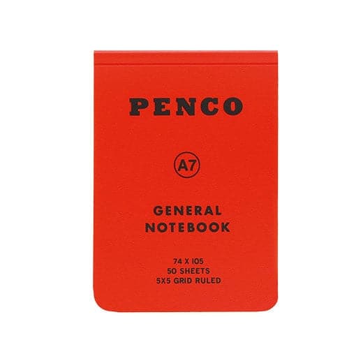 Hightide Penco Reporter Notebook A7 in red presented from the front.