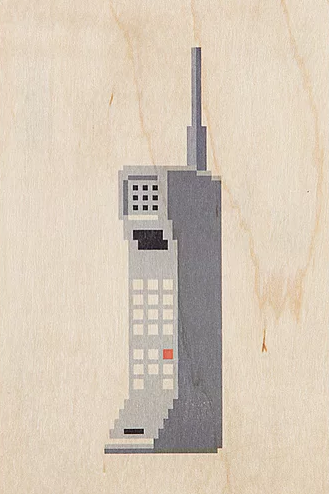WOODHI Wooden Postcard - Hello 80's Phone - The Journal Shop