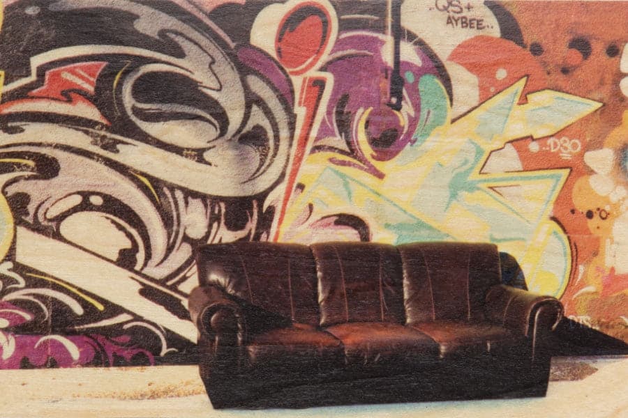 WOODHI Wooden Postcard - Photos Graffiti Couch - The Journal Shop