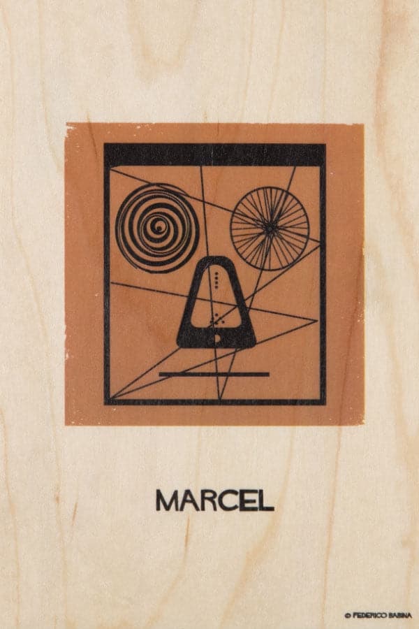 WOODHI Wooden Postcard - Portrart Marcel - The Journal Shop