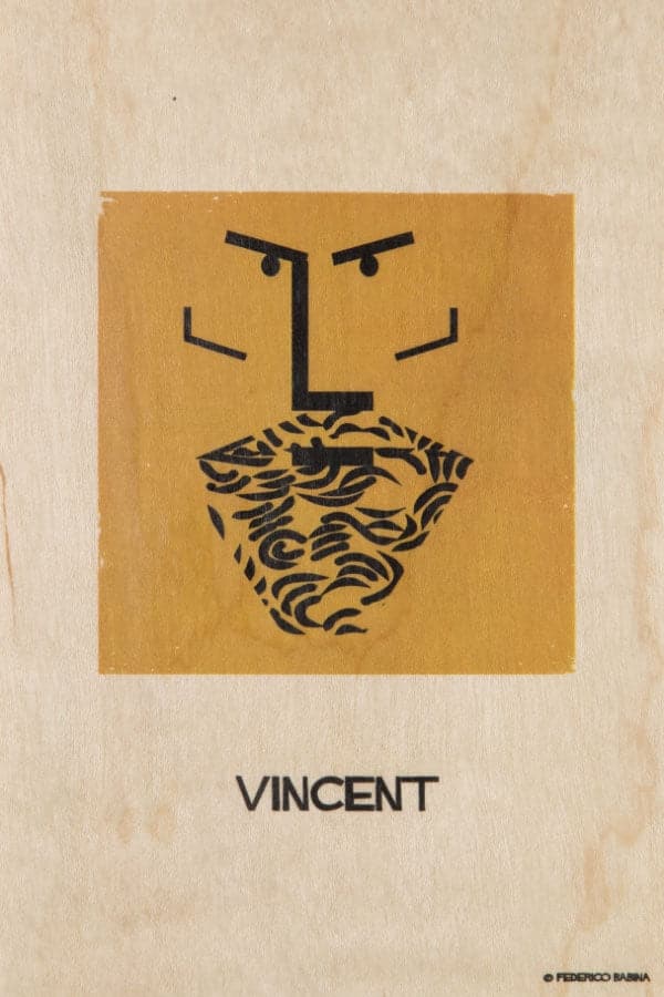 WOODHI Wooden Postcard - Portrart Vincent - The Journal Shop