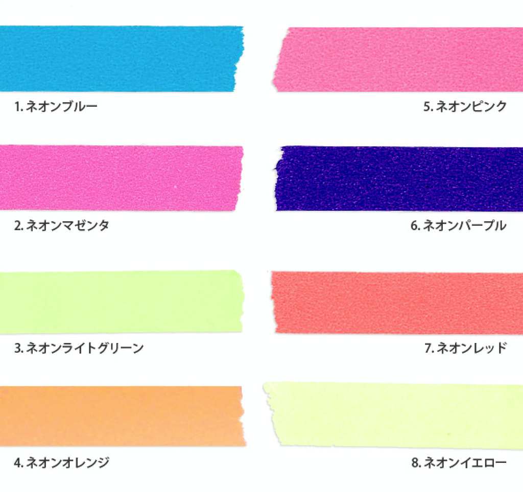 Mark's Tokyo Edge - Maste Masking Tape Basic 8 - Visible Neon Volume Set - The Journal Shop