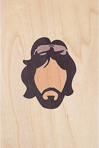 WOODHI Wooden Postcard - 70's Movie Icons Serpico - The Journal Shop