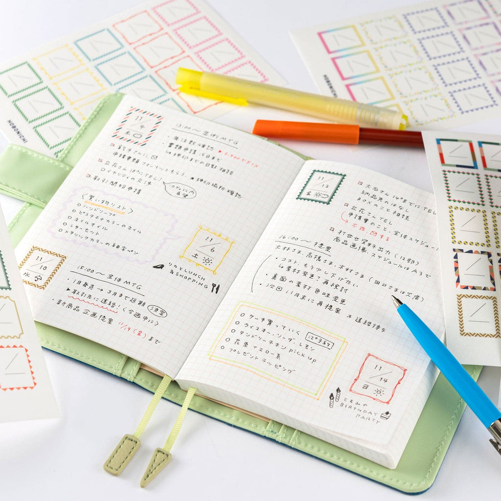 Hobonichi  Frame Stickers for Dates [5 sheets] - The Journal Shop