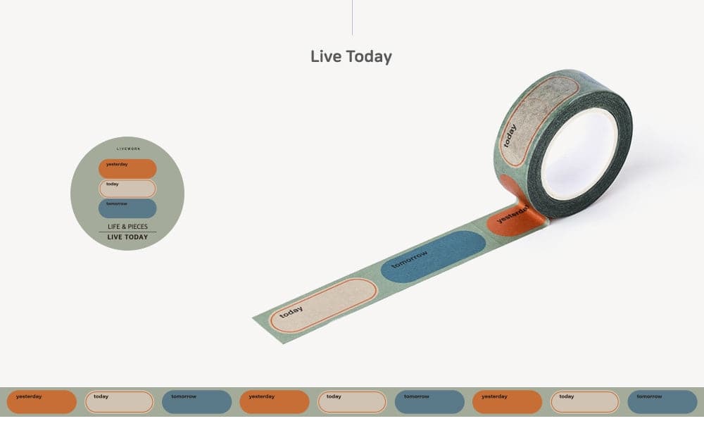 Livework Life & Pieces Masking Tape - Live Today - The Journal Shop