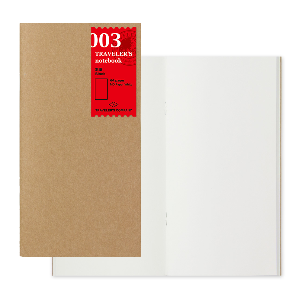 TRAVELER'S Notebook - Refill 003 : Plain Notebook - The Journal Shop
