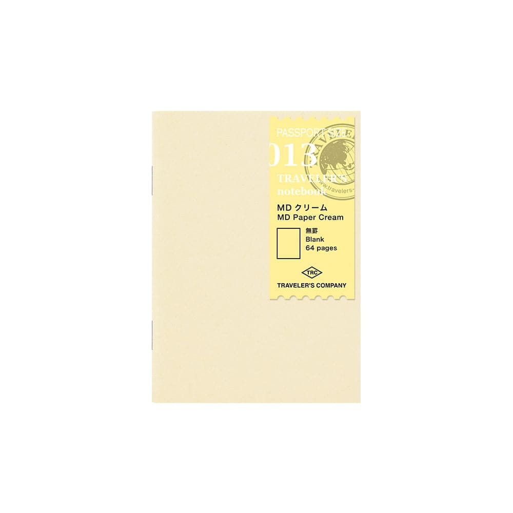 Passport Size 013 MD Paper Cream refill with pale yellow label