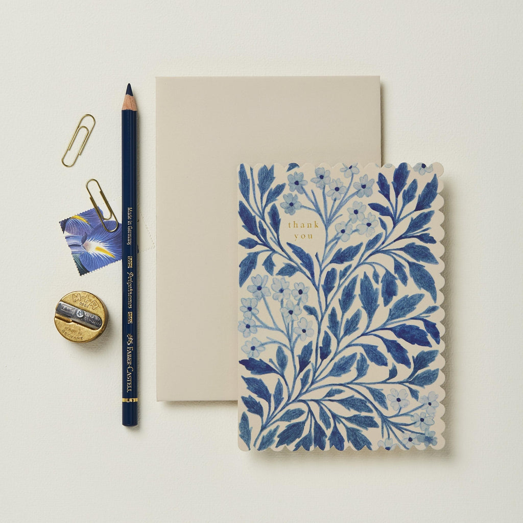 Wanderlust Blue Flora Thank you Card - The Journal Shop