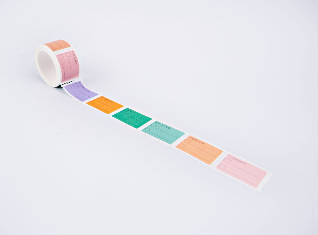 The Completist Pastel Days Of The Week To Do Stamp Washi Tape - The Journal Shop